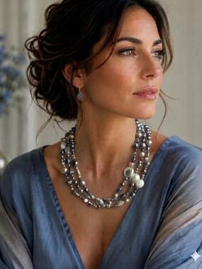 Peacock Grey freshwater pearl necklace 🆕